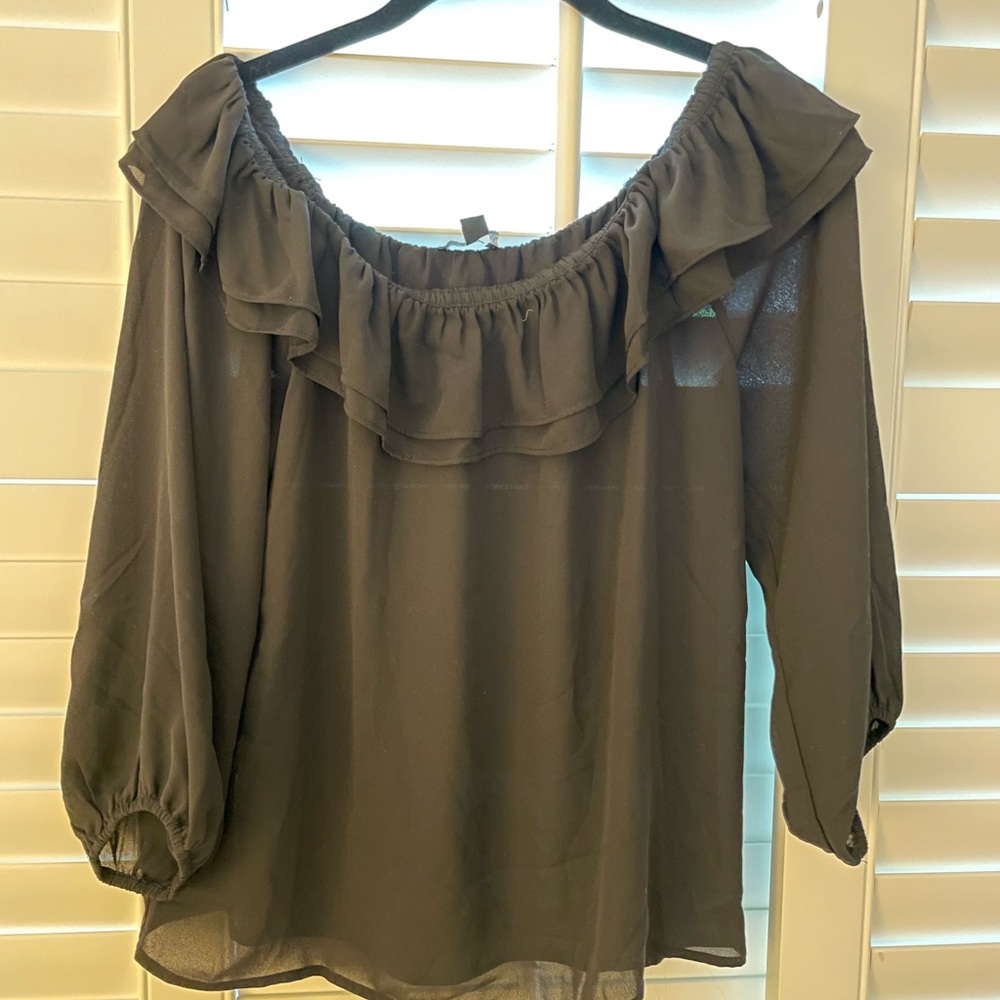 Black J. Crew Convertible Blouse